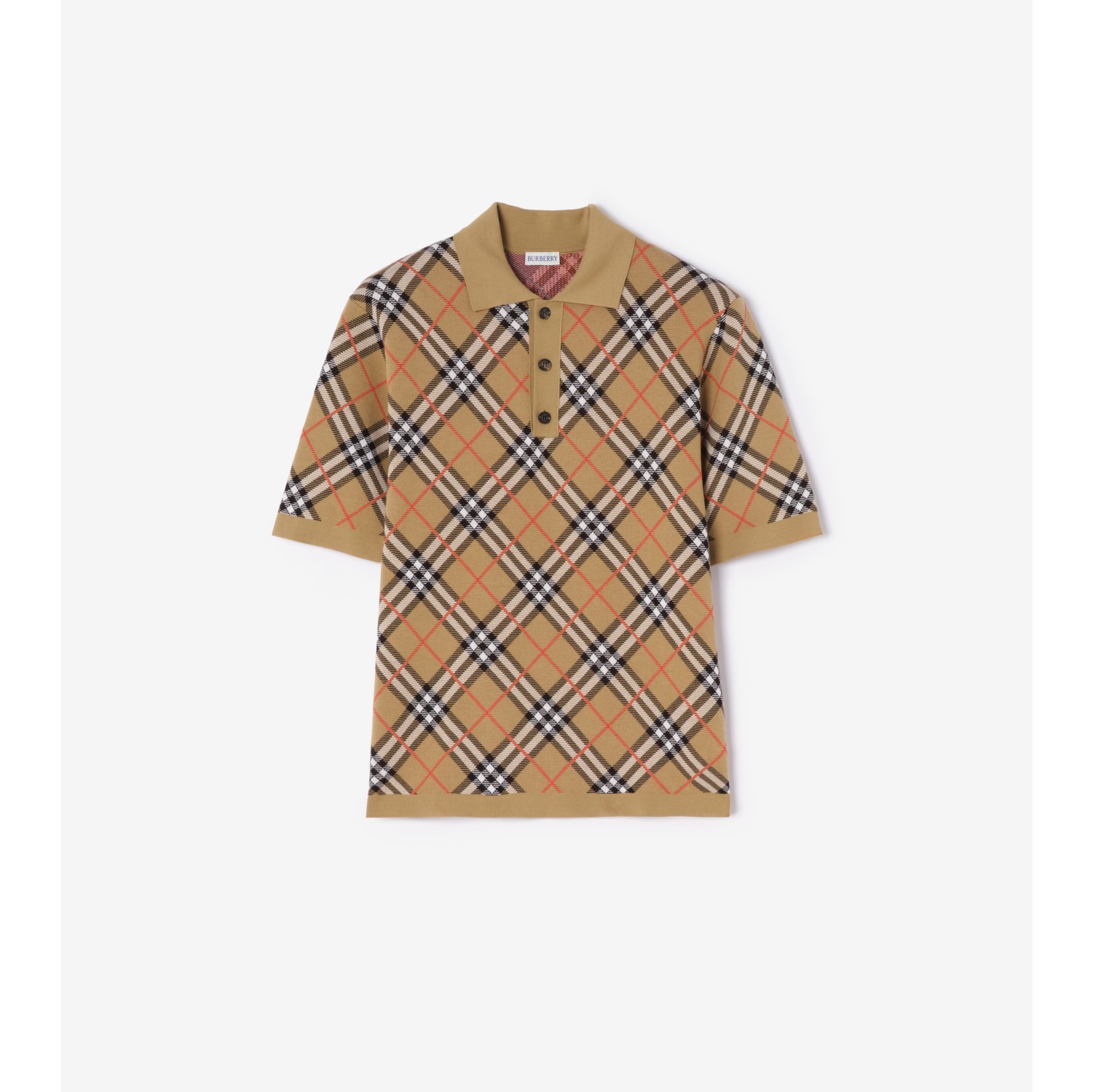 格纹棉质混纺 Polo 衫