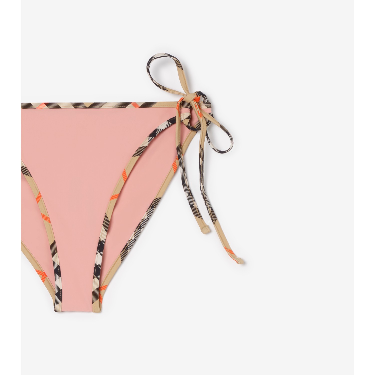 格纹装饰比基尼短裤