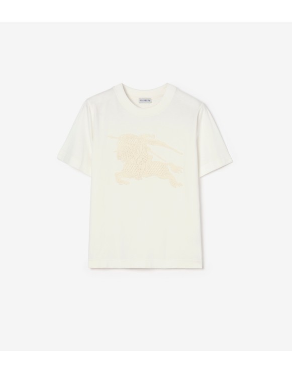 马术骑士徽标棉质 T 恤衫