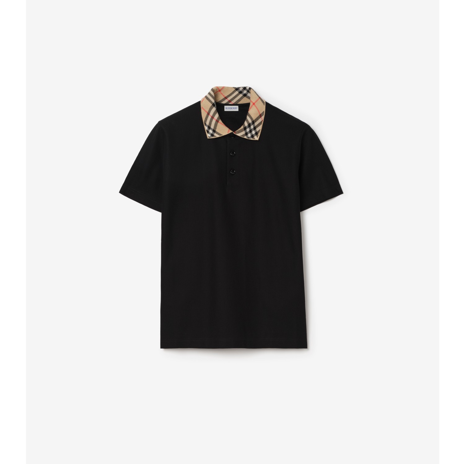 格纹衣领棉质 Polo 衫