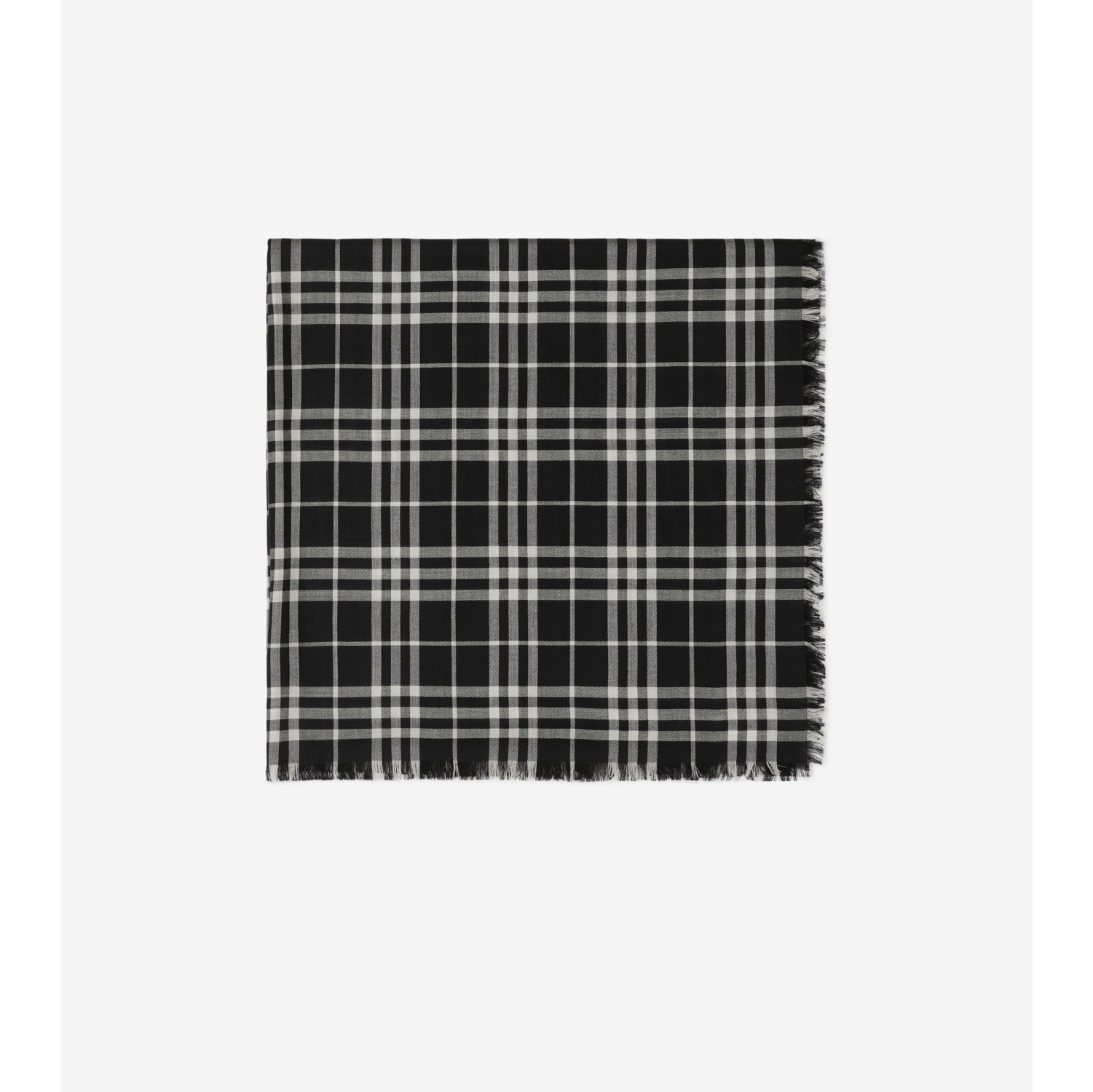 格纹羊绒丝质混纺围巾