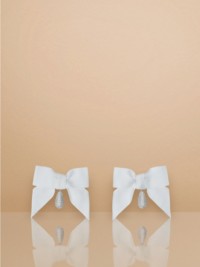 Crystal Detail Palladium-plated Oversized Bow Earrings