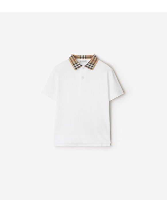 格纹衣领棉质 Polo 衫