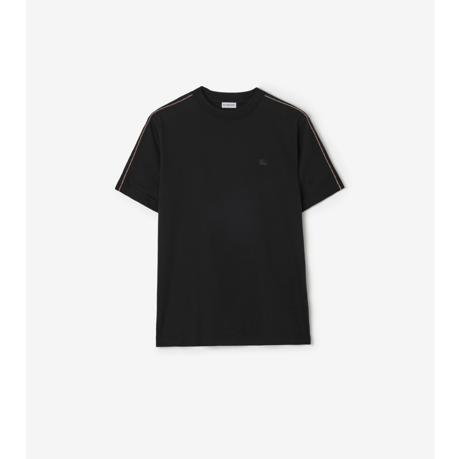 格纹滚边棉质 T 恤衫