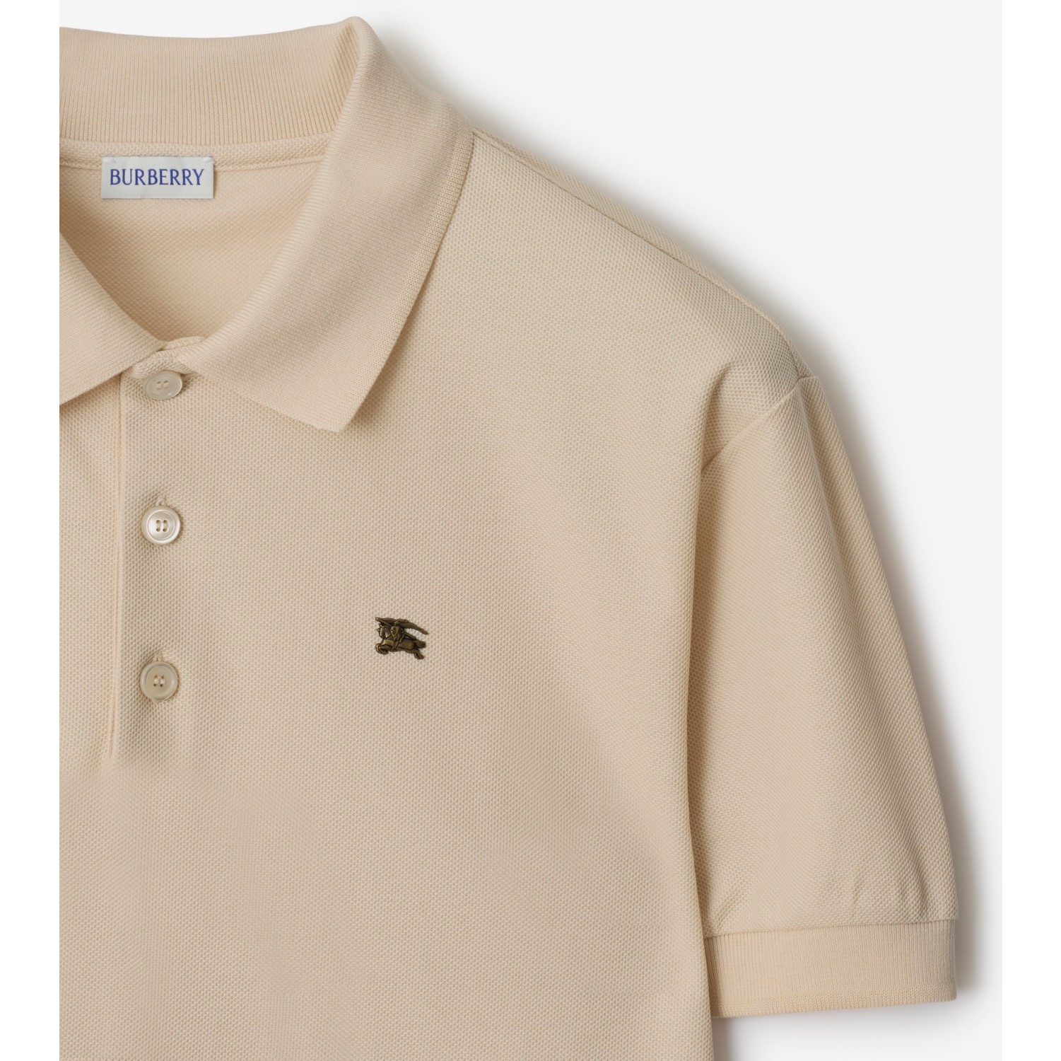 金属马术骑士徽标棉质 Polo 衫