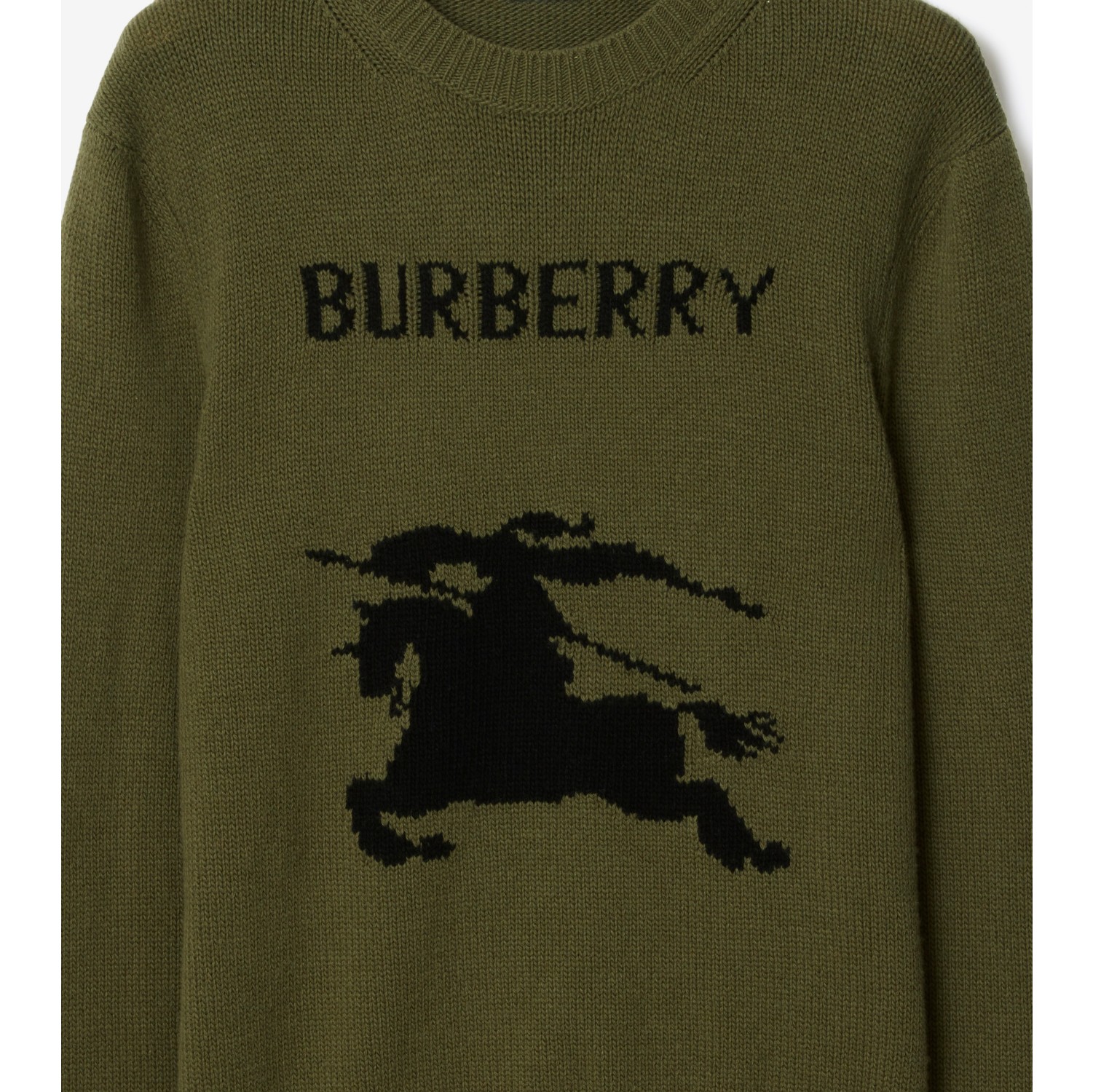 马术骑士徽标羊毛羊绒混纺针织衫