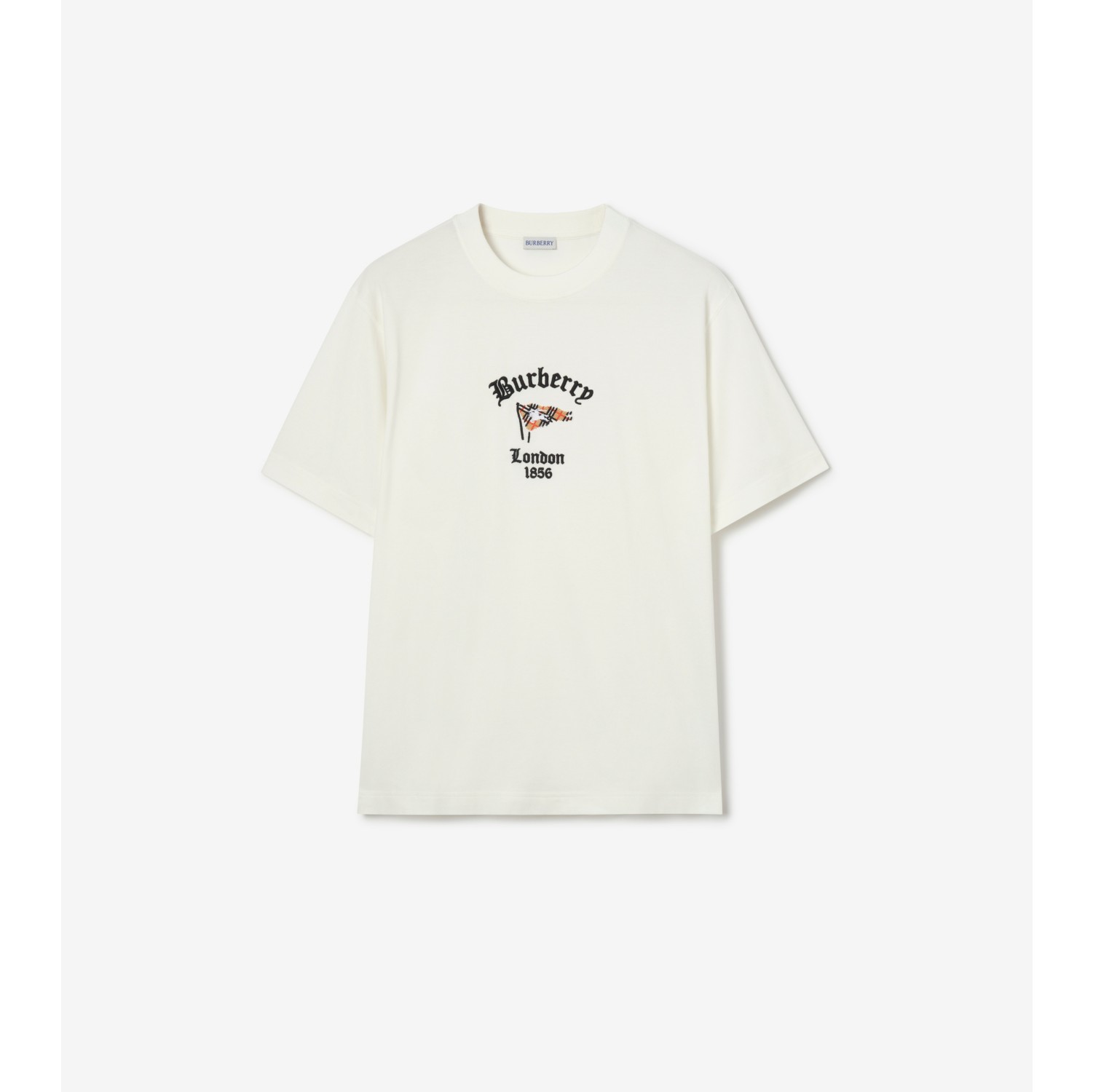 格纹旗帜图案棉质 T 恤衫