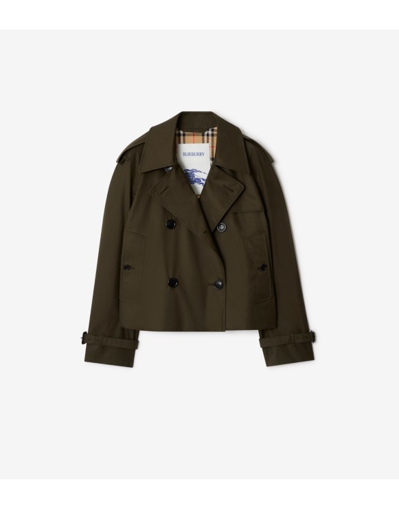 及腰短款轻薄嘎巴甸 Trench 外套