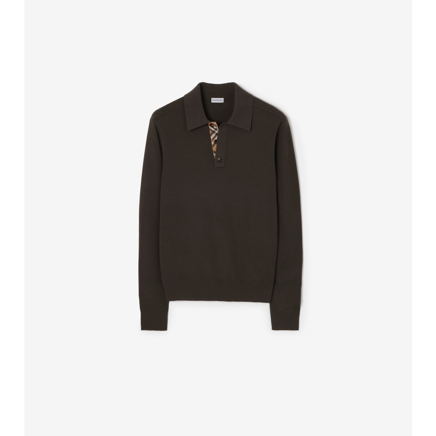 长袖羊毛 Polo 衫