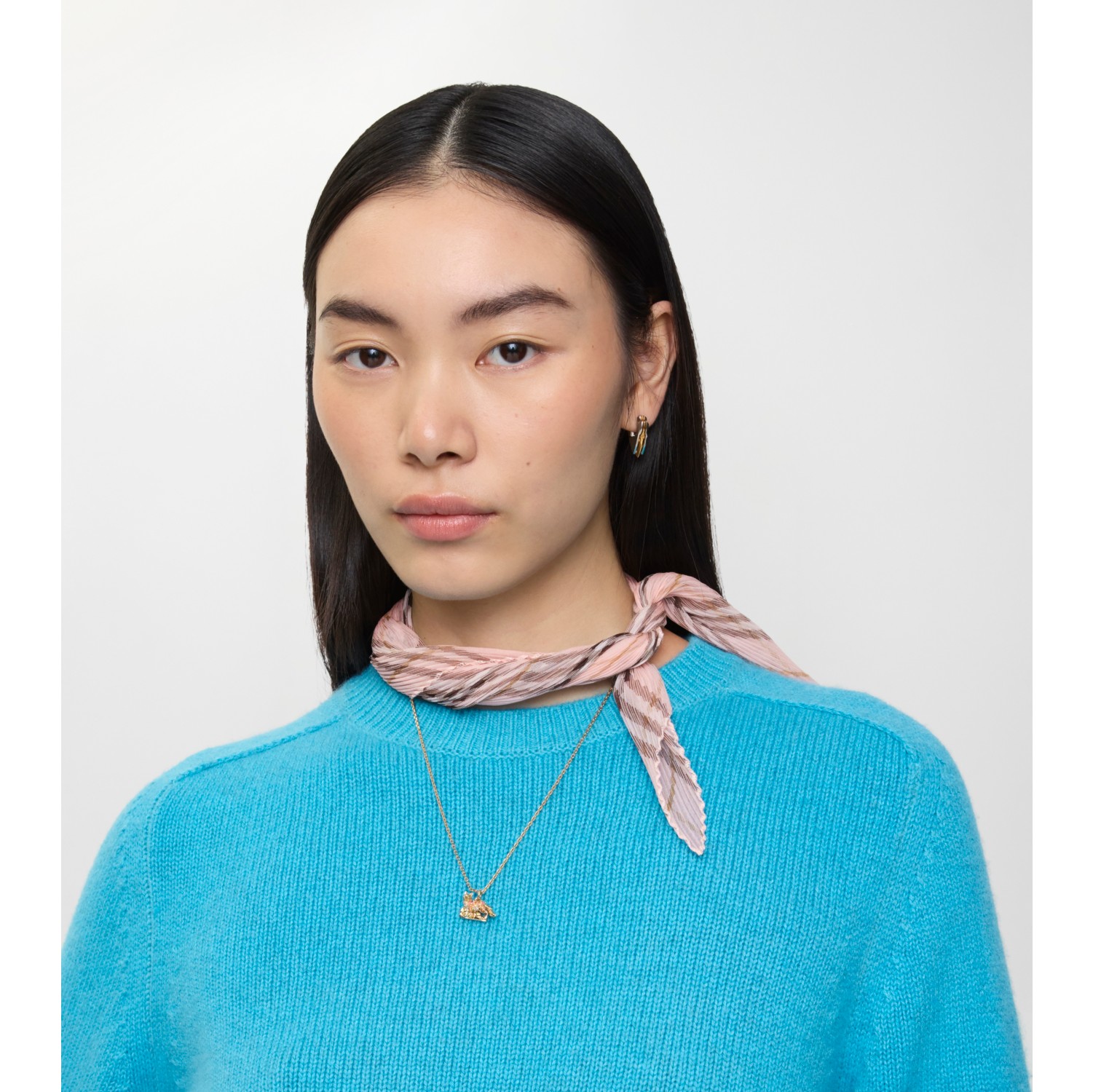 格纹丝质雪纺围巾