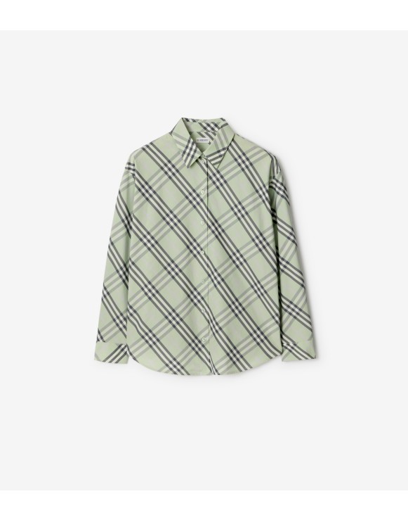 休闲版型格纹棉质衬衫