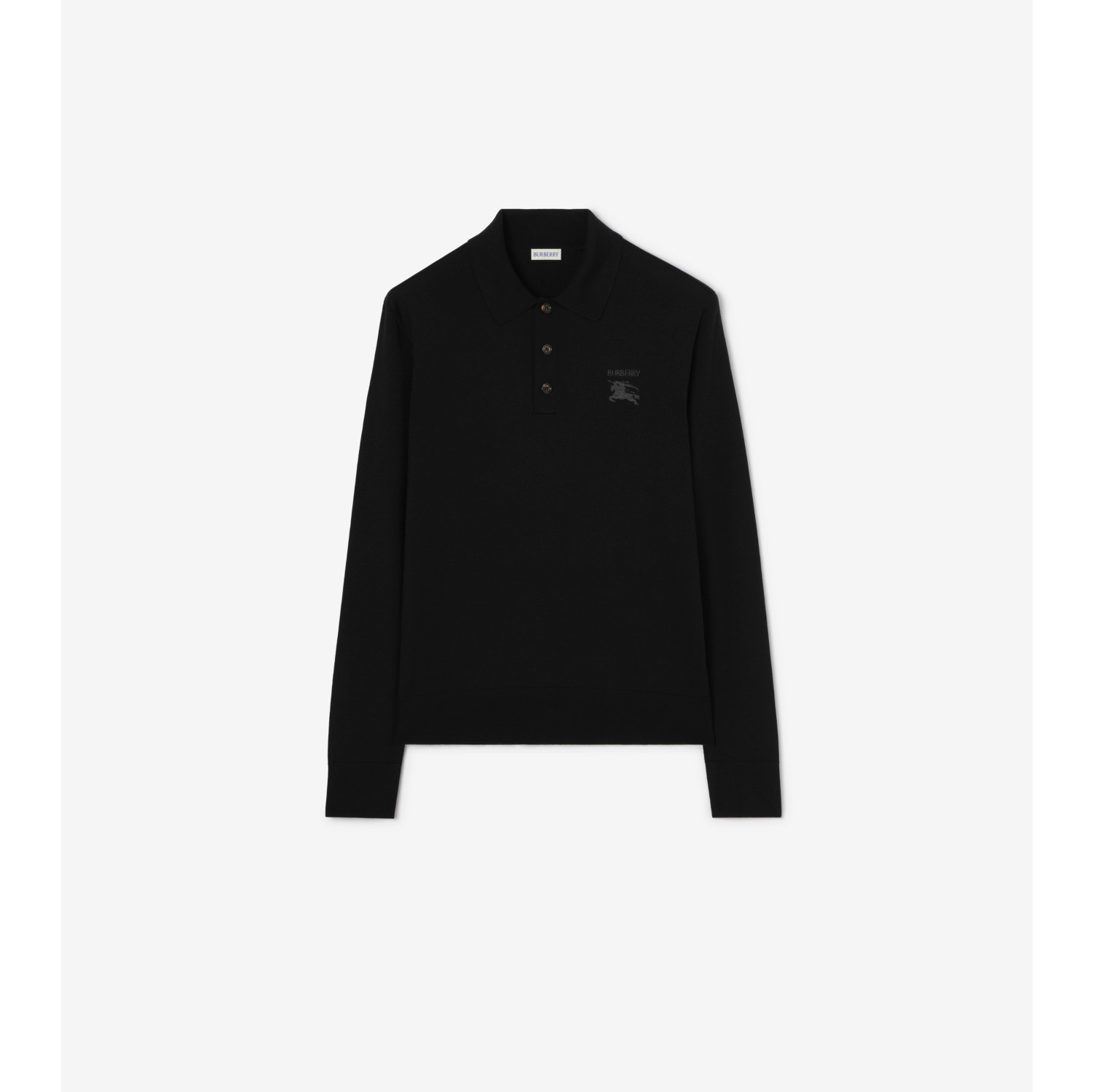 长袖骑士徽标羊毛 Polo 衫