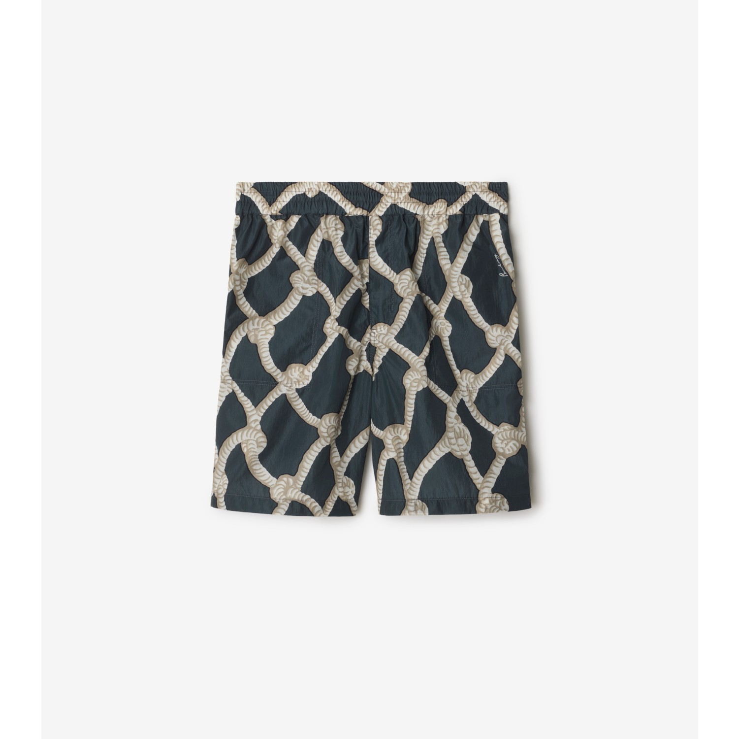 绳结印花尼龙短裤