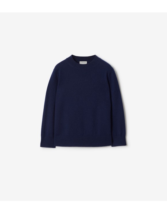 格纹贴片羊毛羊绒混纺针织衫