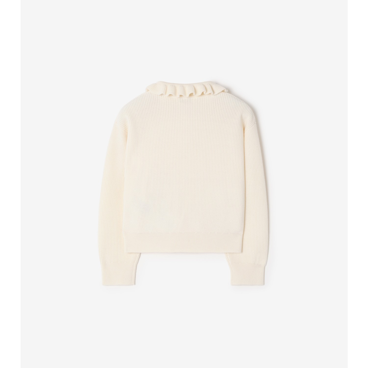 格纹口袋棉质羊毛混纺开衫