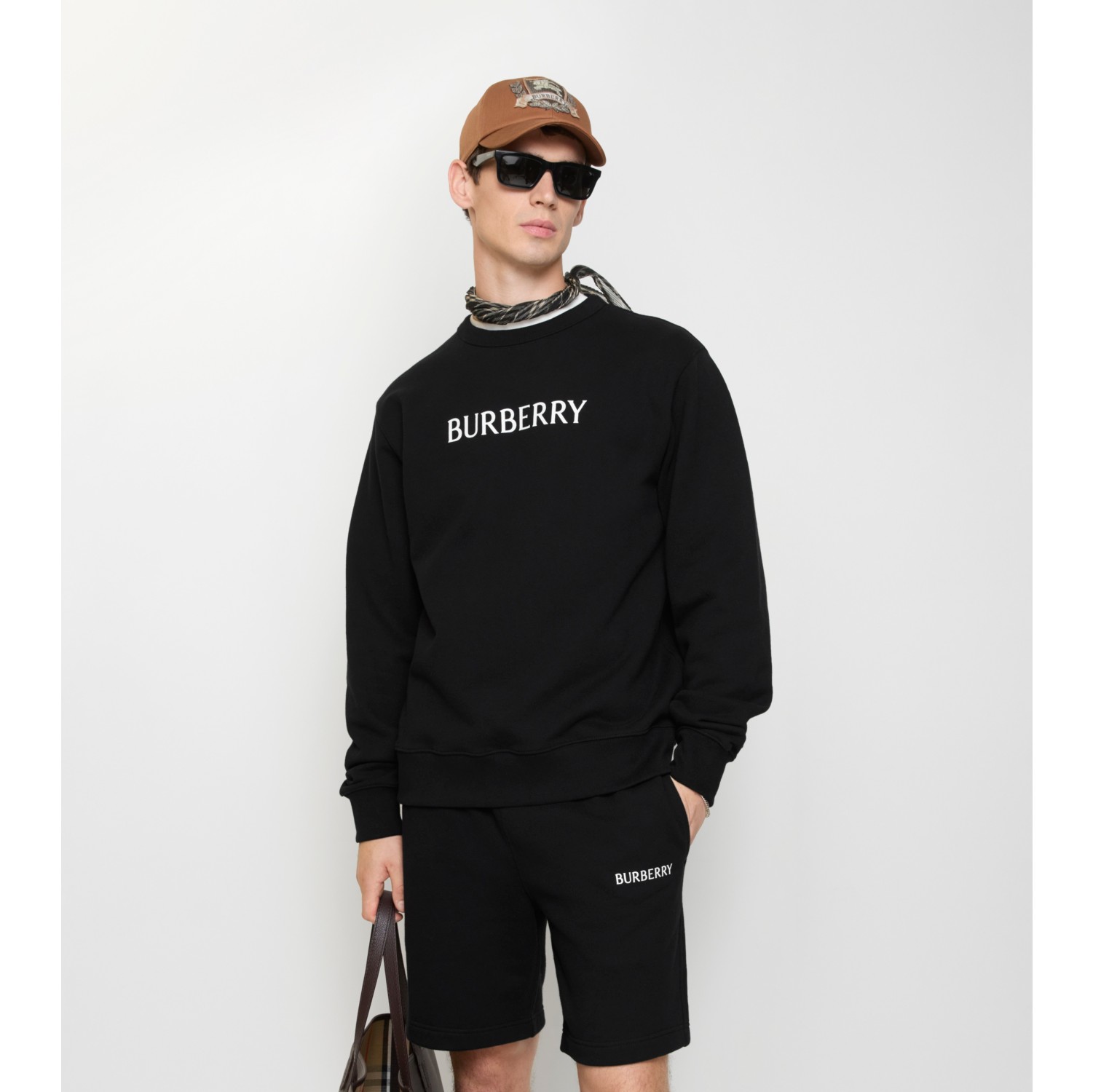 徽标装饰棉质运动衫