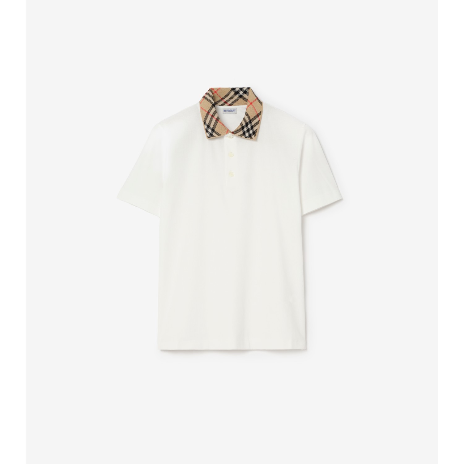 格纹衣领棉质 Polo 衫