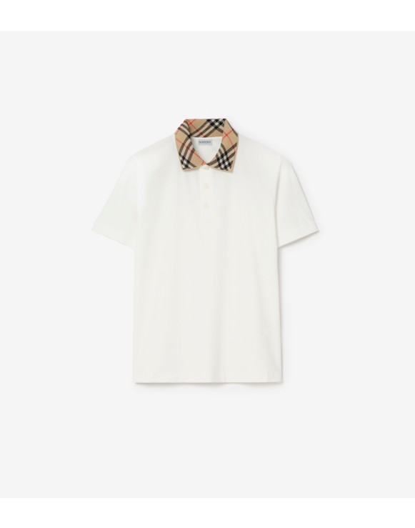 格纹衣领棉质 Polo 衫