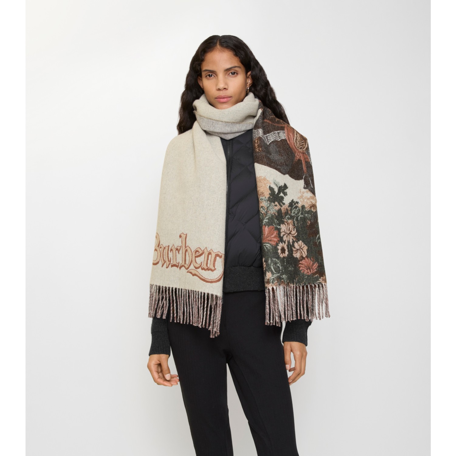 骏马画像羊绒围巾