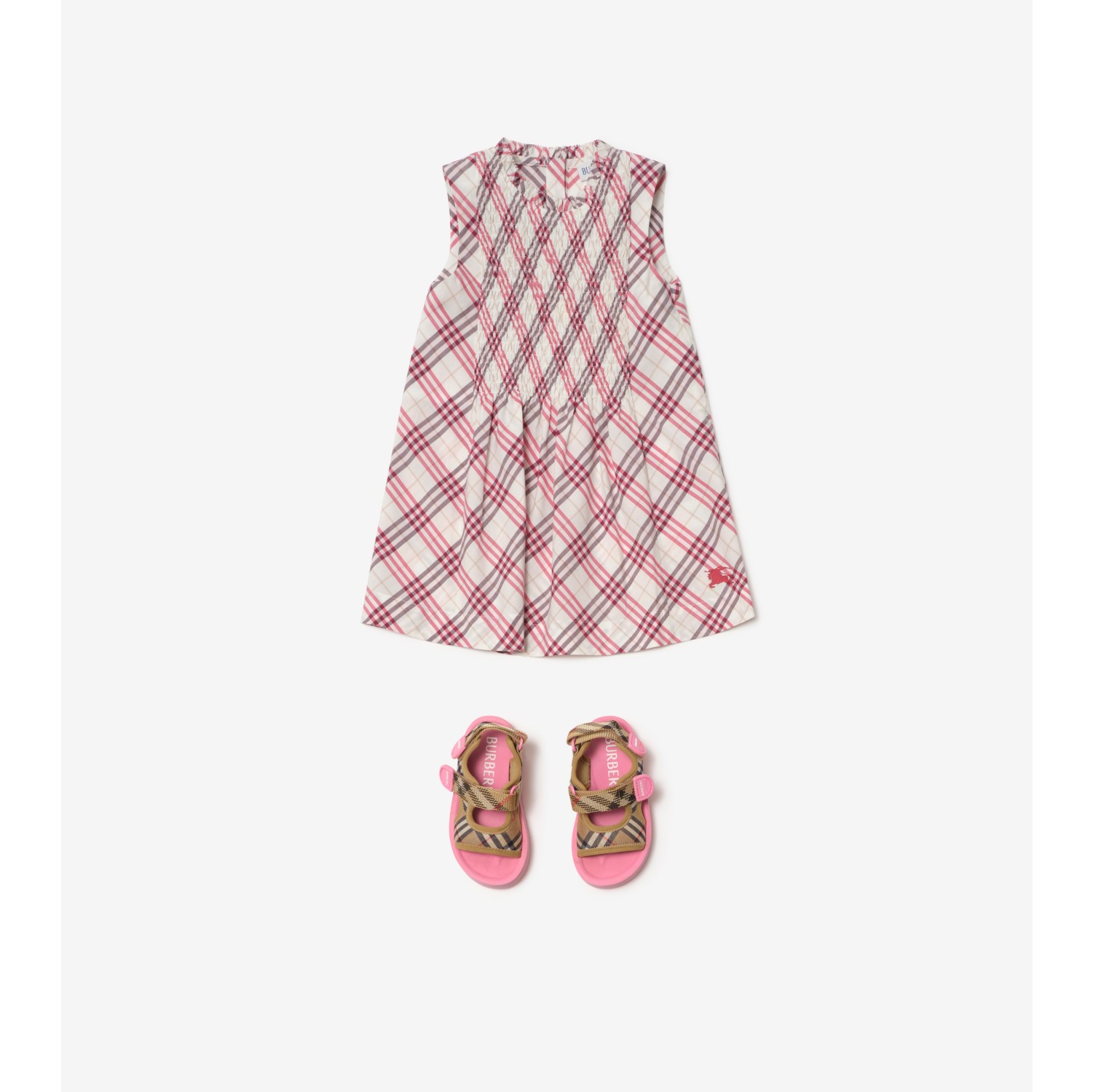 格纹棉质连衣裙