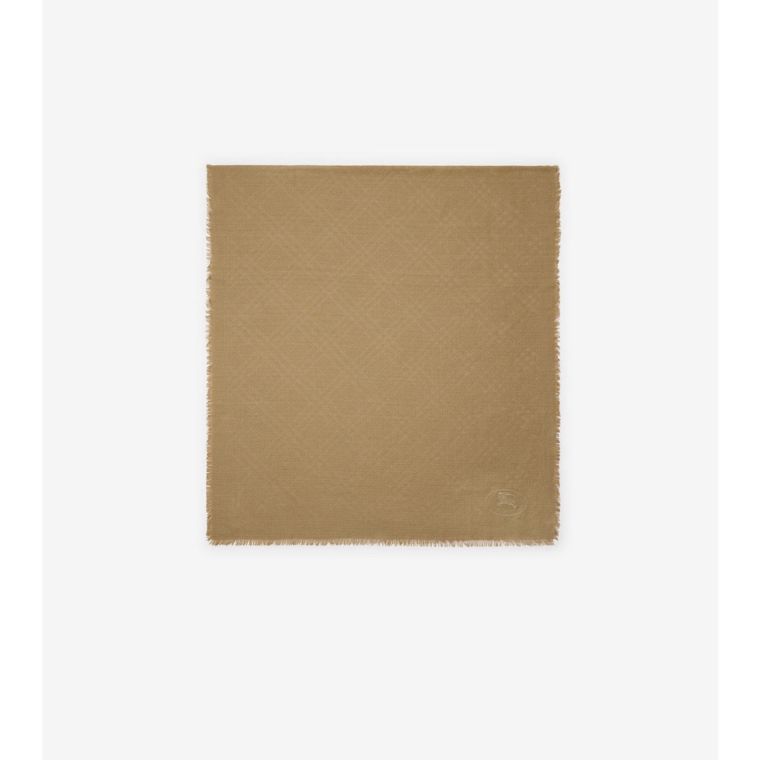 宽版格纹丝毛混纺围巾