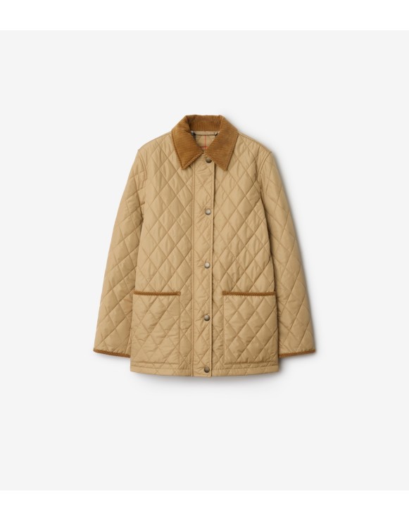 绗缝尼龙谷仓夹克