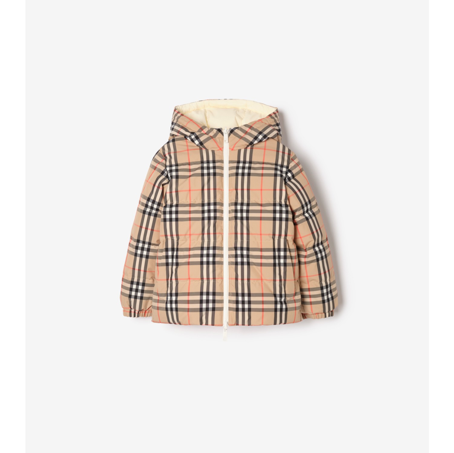双面两穿格纹羽绒服