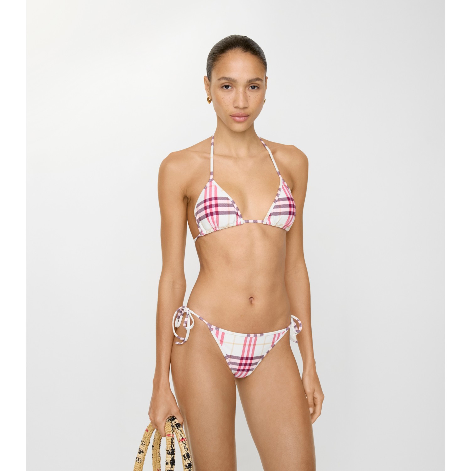 格纹比基尼短裤