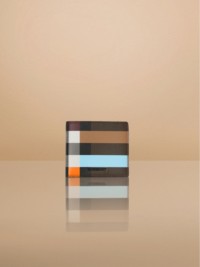 Colour Block Check and Leather Bifold Wallet