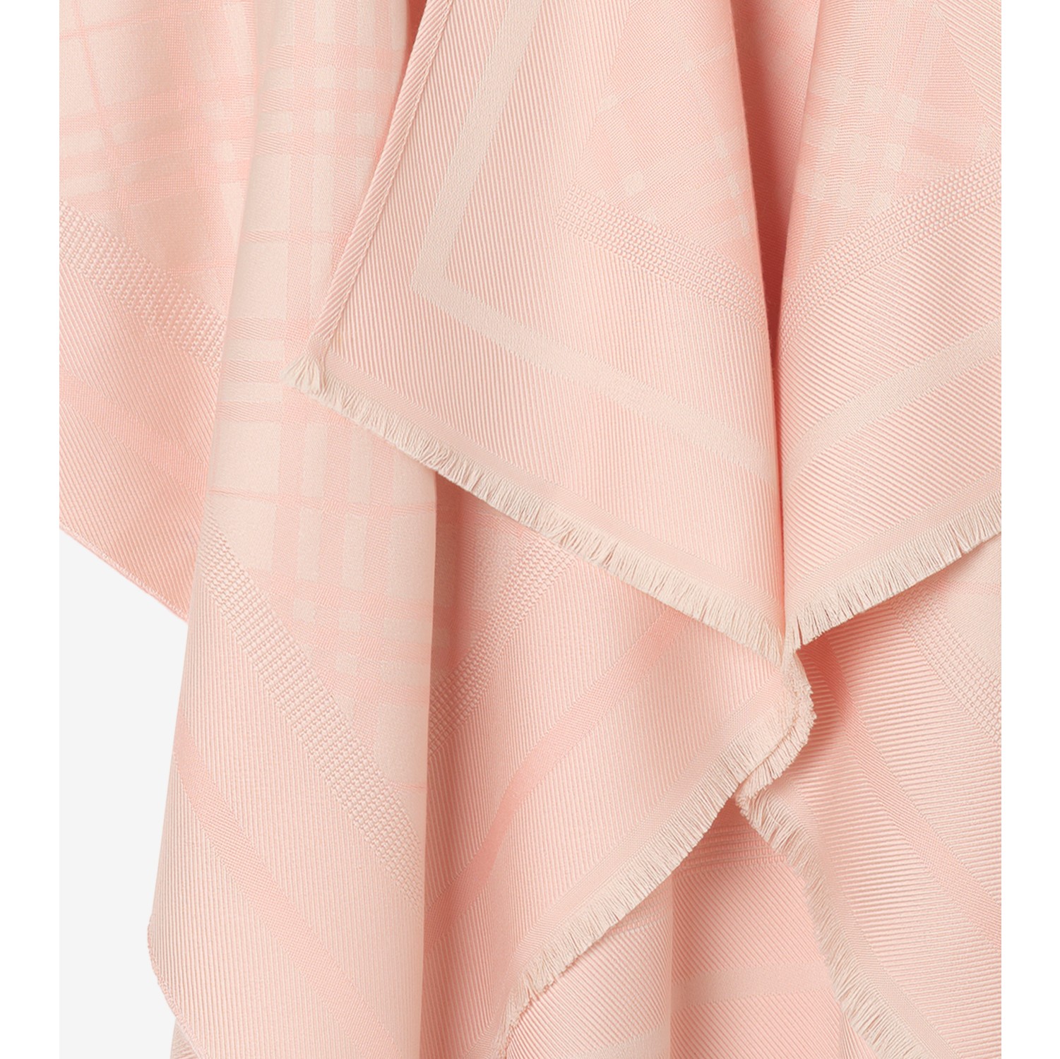 格纹羊毛羊绒混纺斗篷