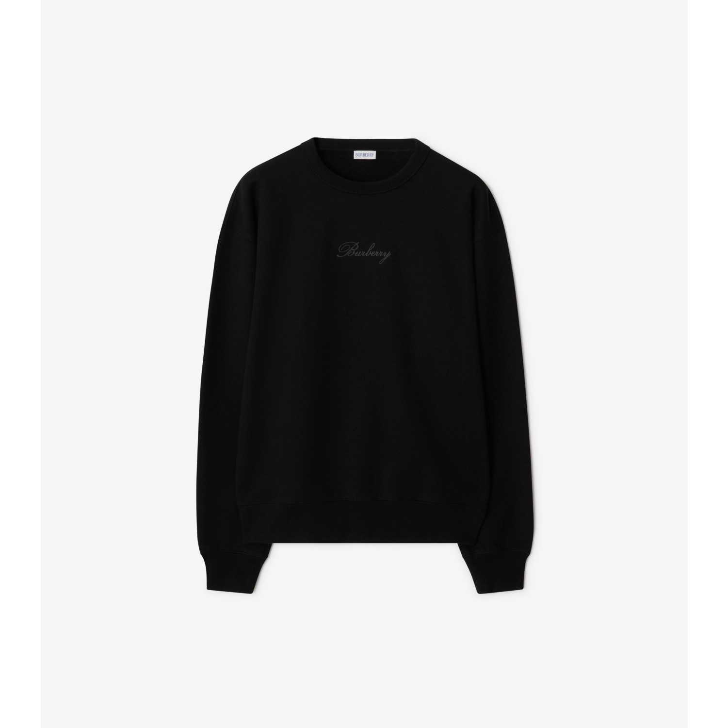 格纹草书风格徽标装饰棉质运动衫