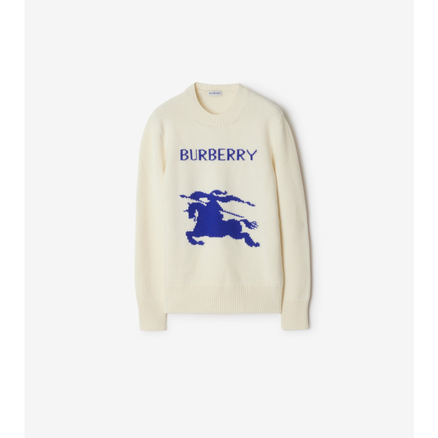 马术骑士徽标羊毛羊绒混纺针织衫