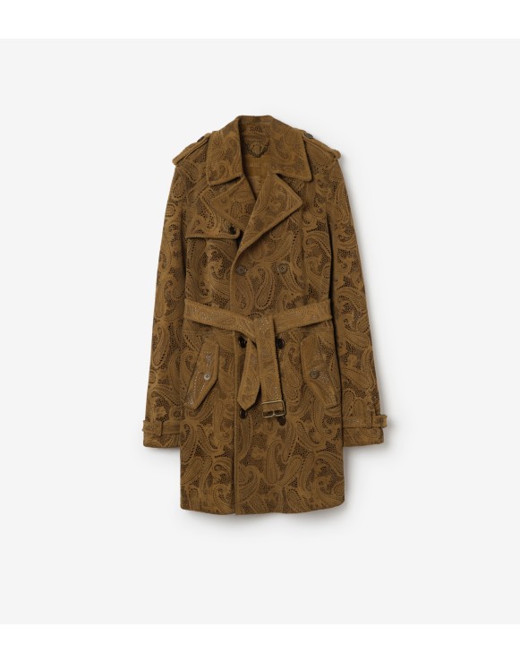 中长款佩斯利反绒面革 Lawshall Trench 风衣