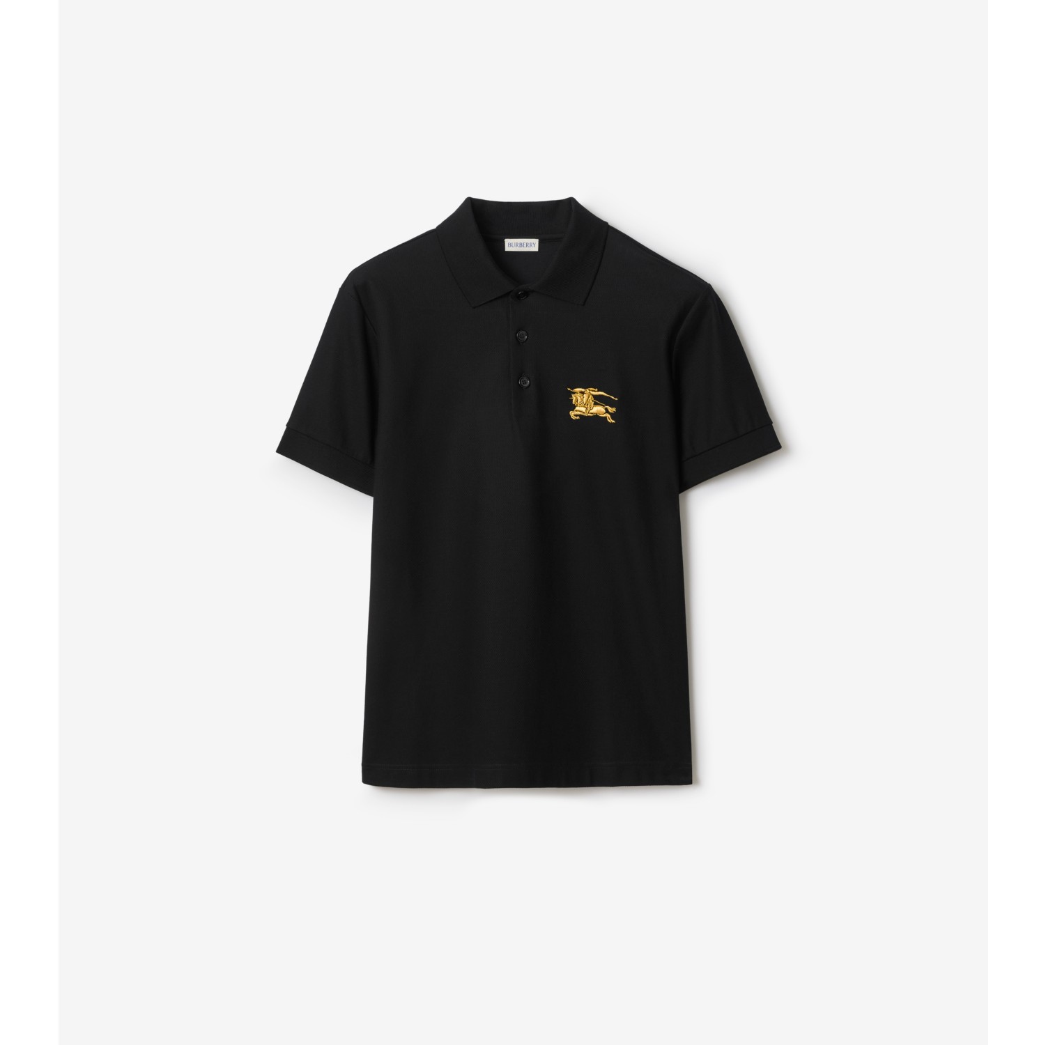 金属感马术骑士徽标棉质 Polo 衫