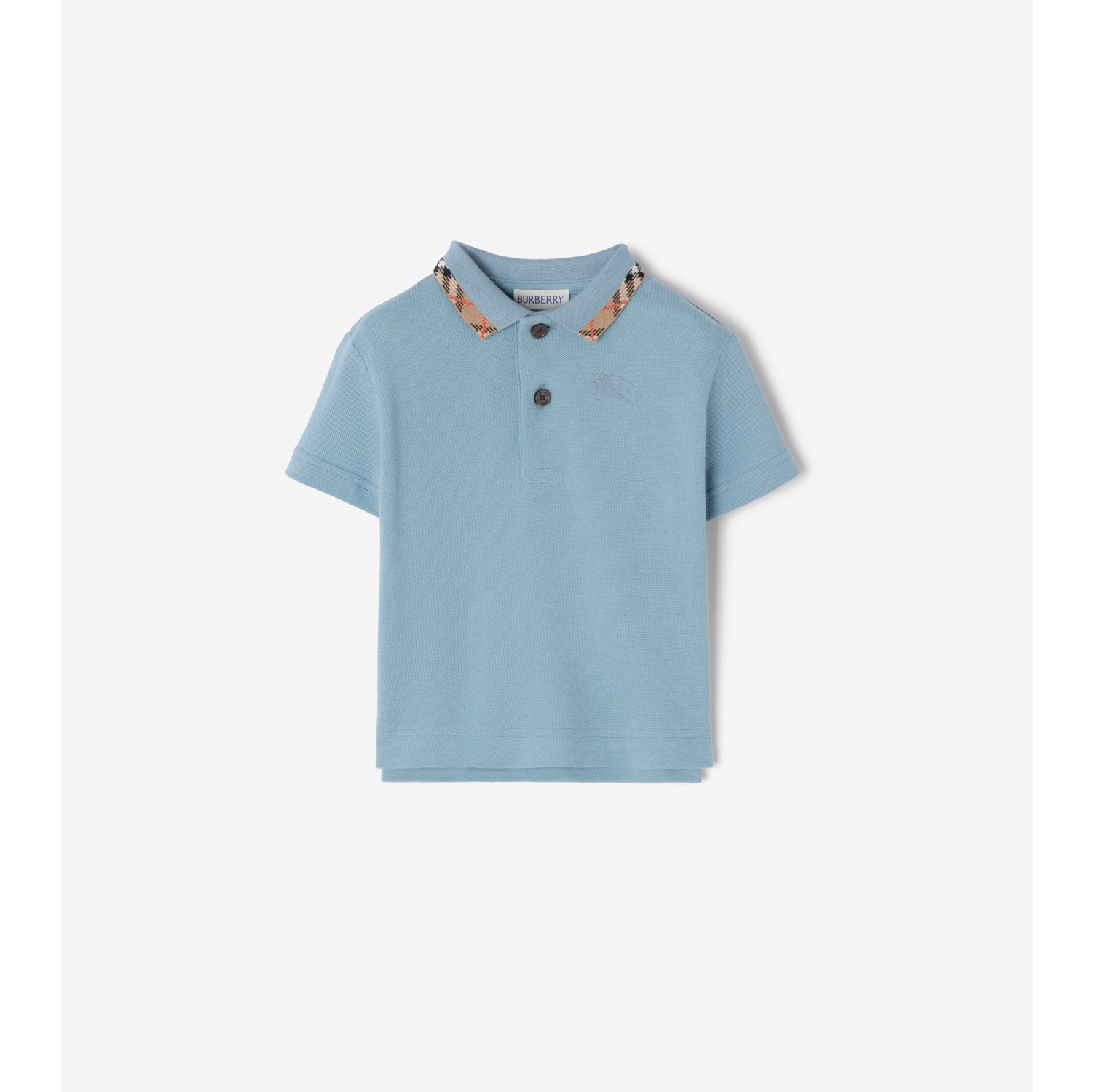 格纹衣领棉质 Polo 衫