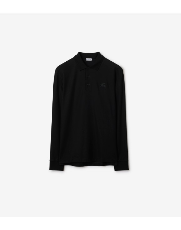 长袖棉质 Polo 衫