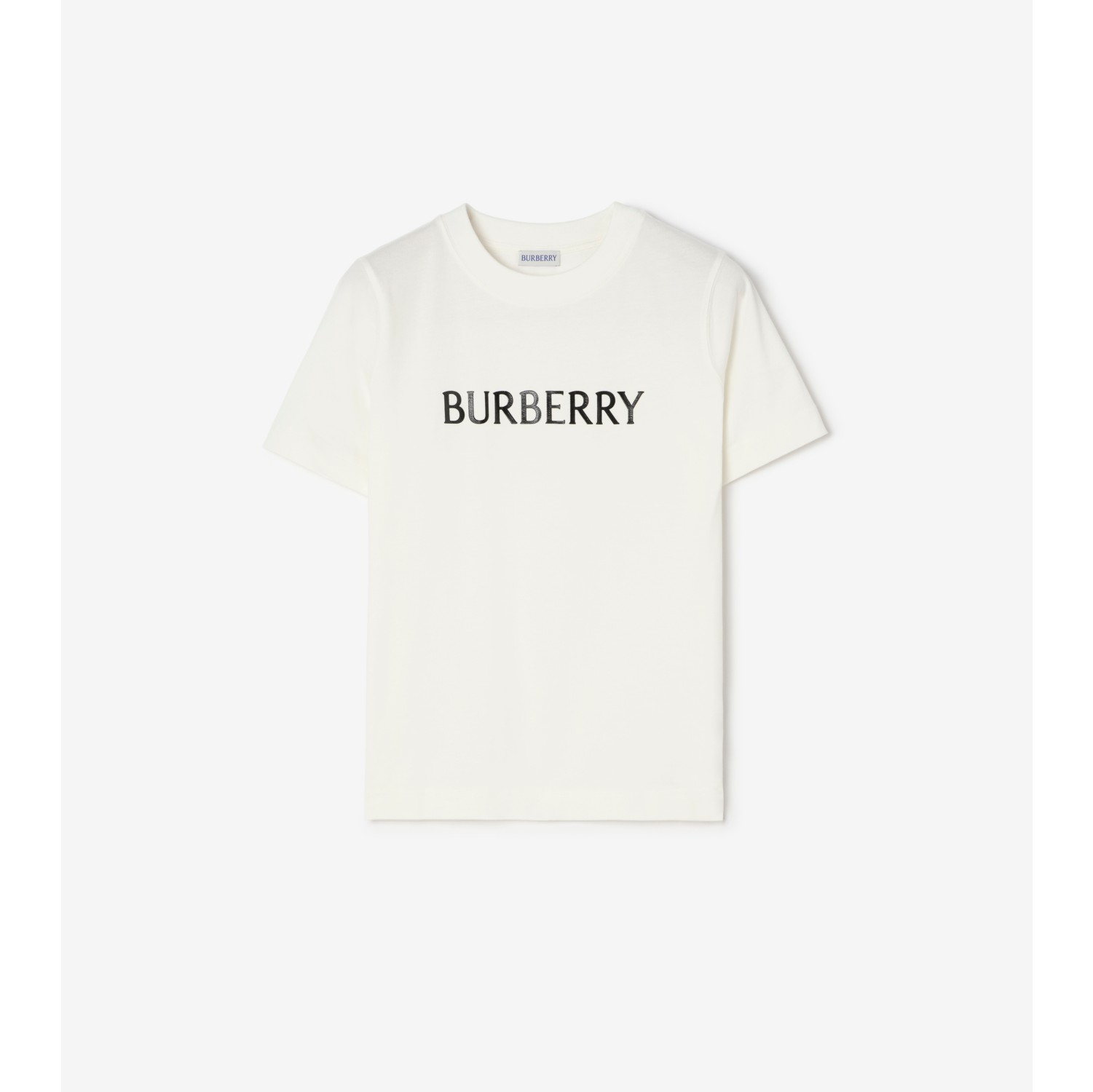 徽标装饰棉质 T 恤衫