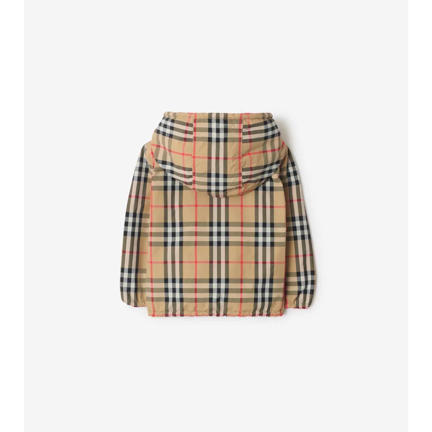 双面两穿格纹连帽外套