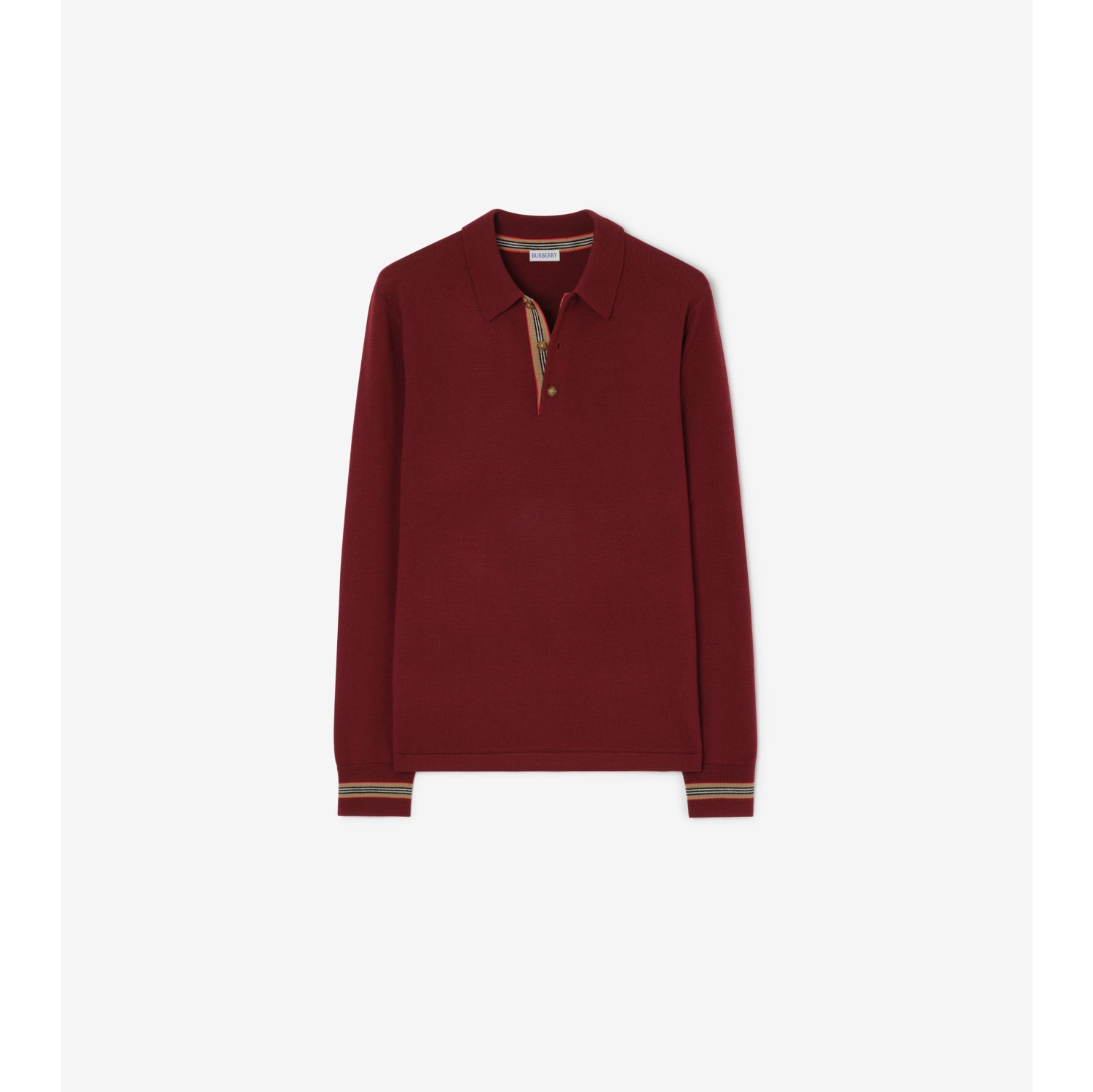 长袖羊毛 Polo 衫