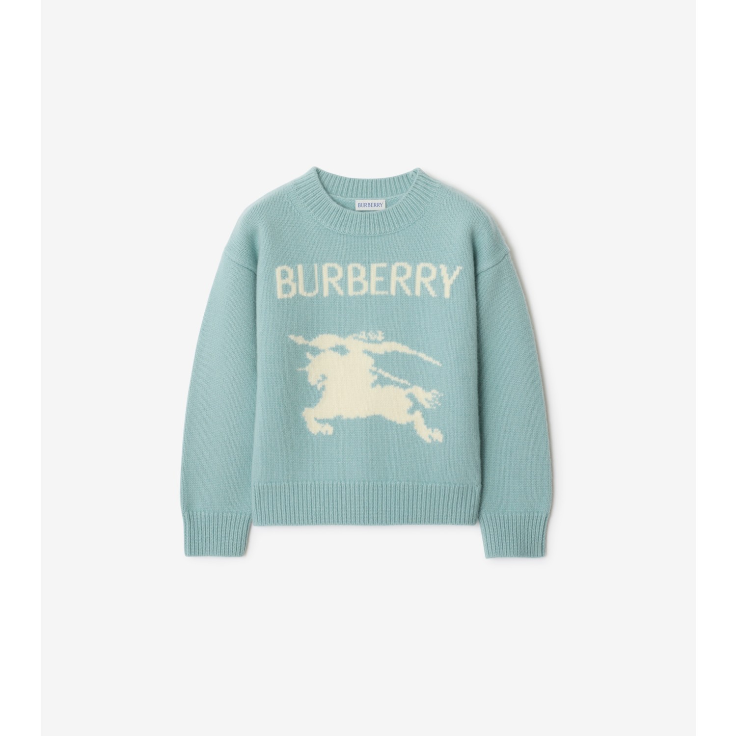 马术骑士徽标羊毛羊绒混纺针织衫