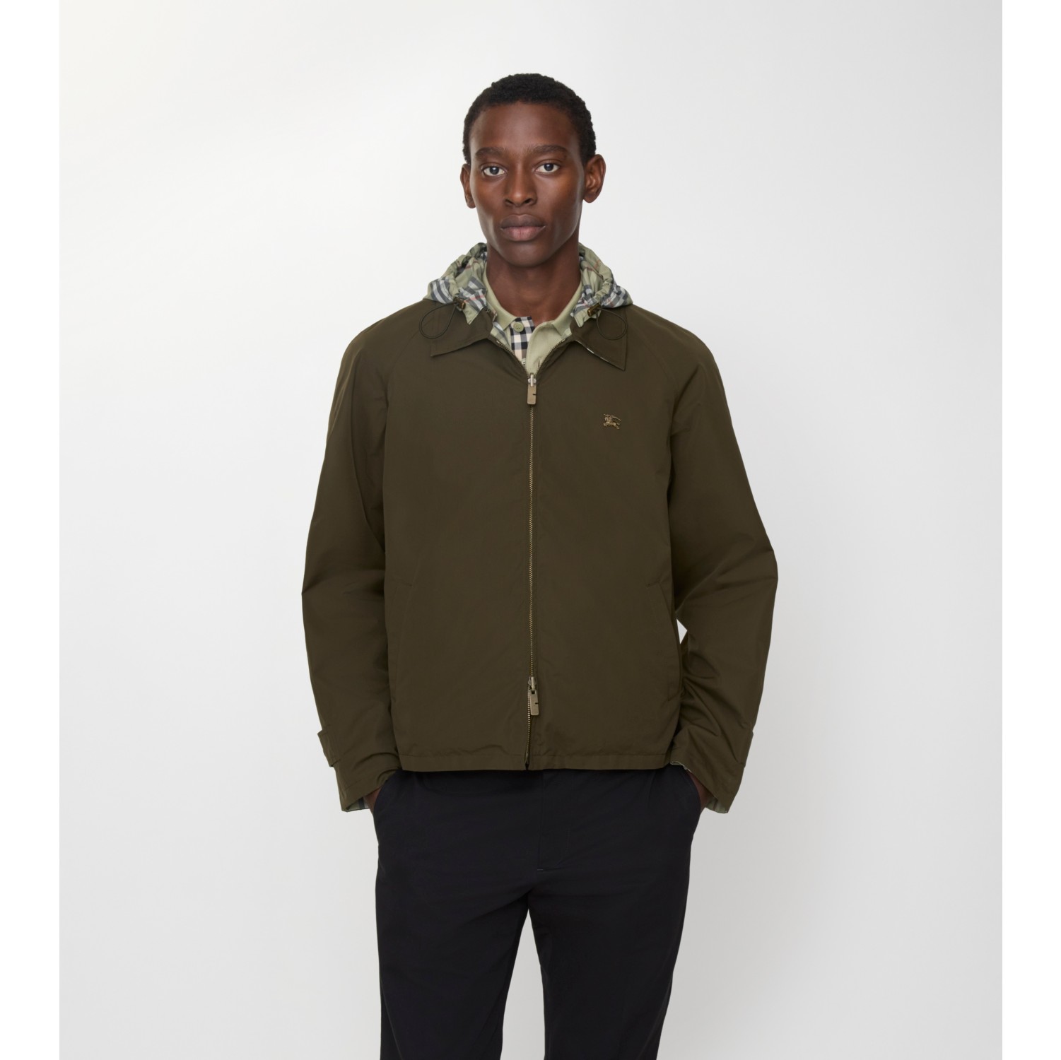 双面两穿格纹棉质外套