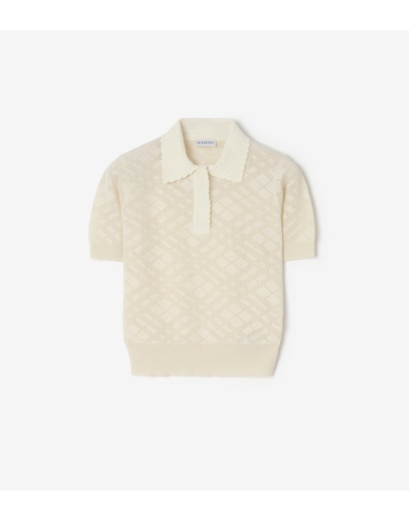 格纹丝毛混纺 Polo 衫