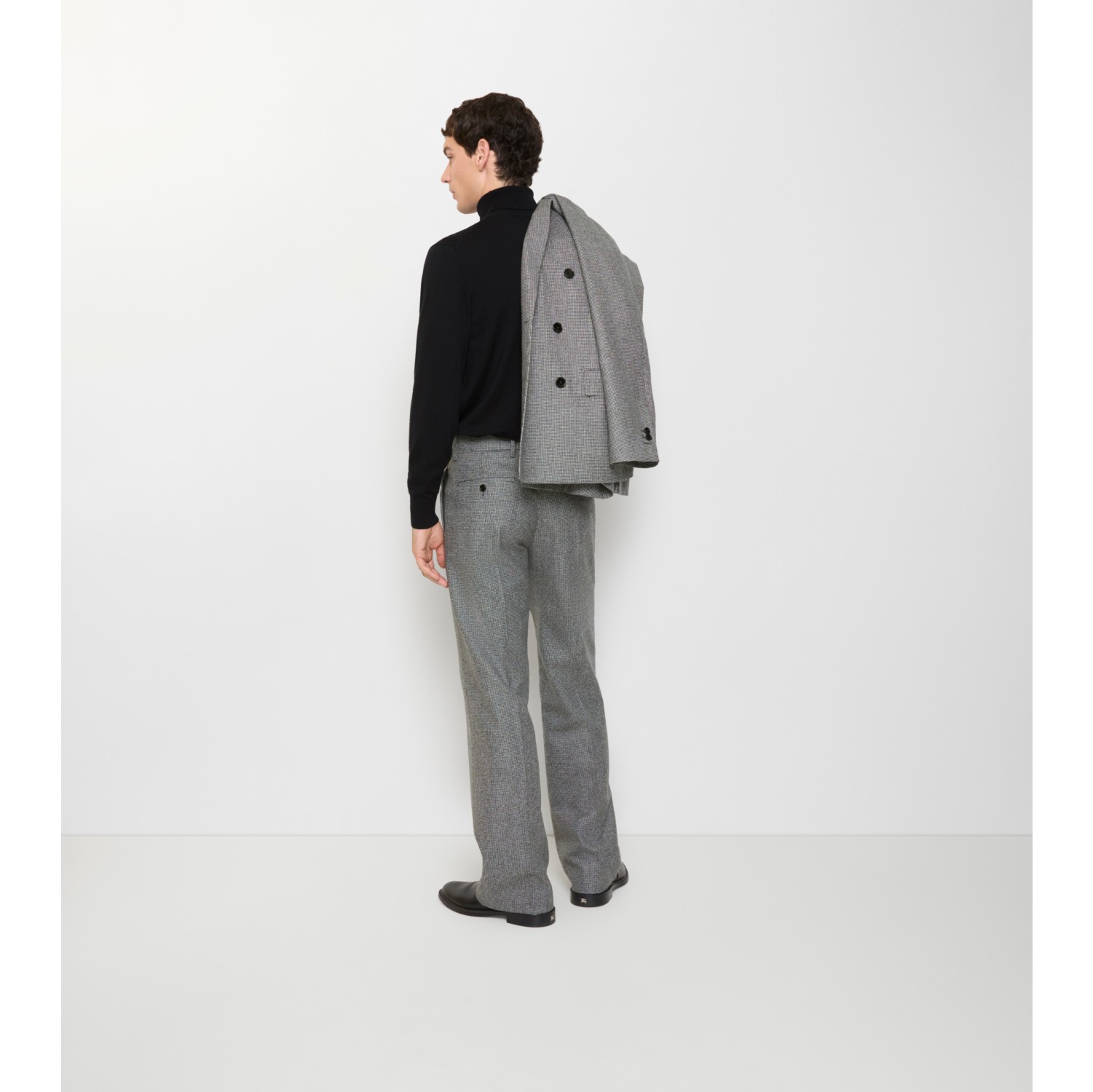 锯齿纹羊毛量裁长裤