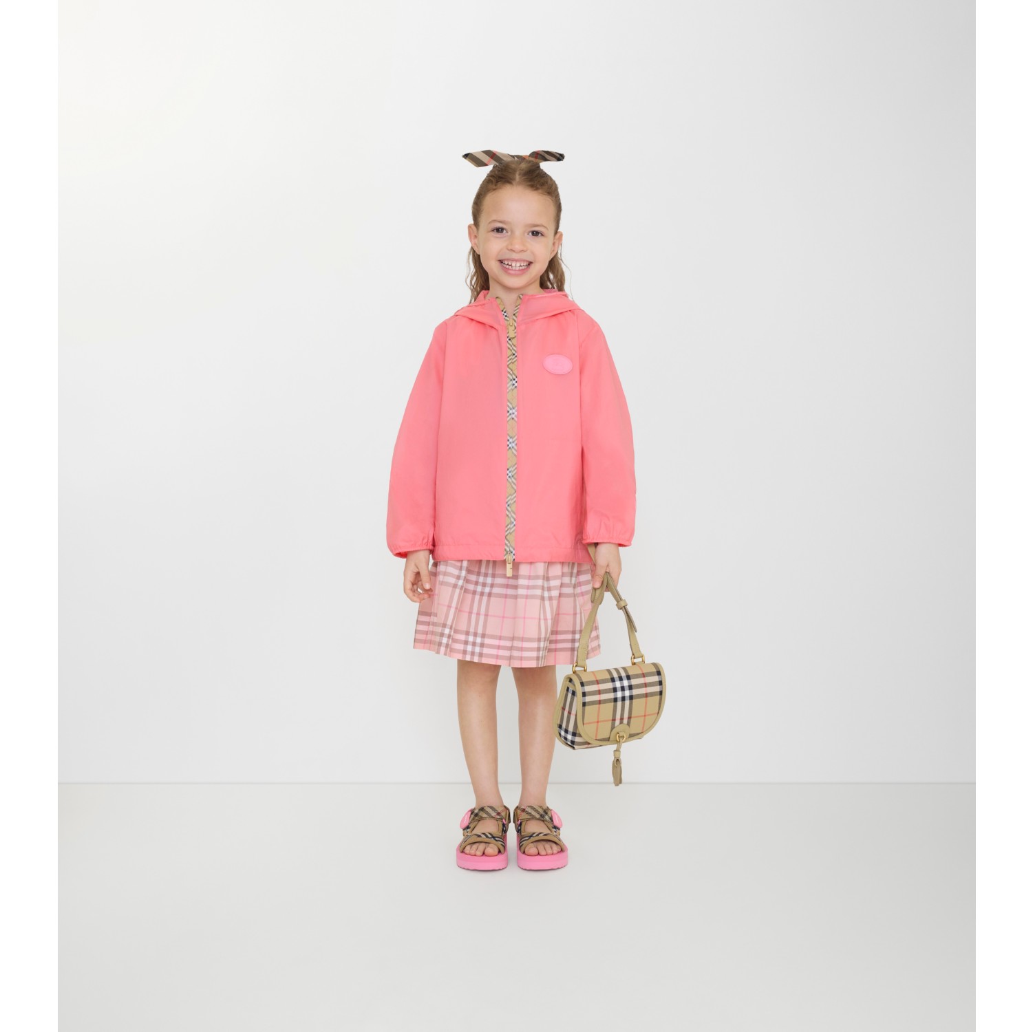 Checker-tape Nylon Hooded Jacket