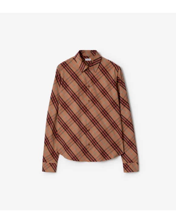 休闲版型格纹棉质衬衫