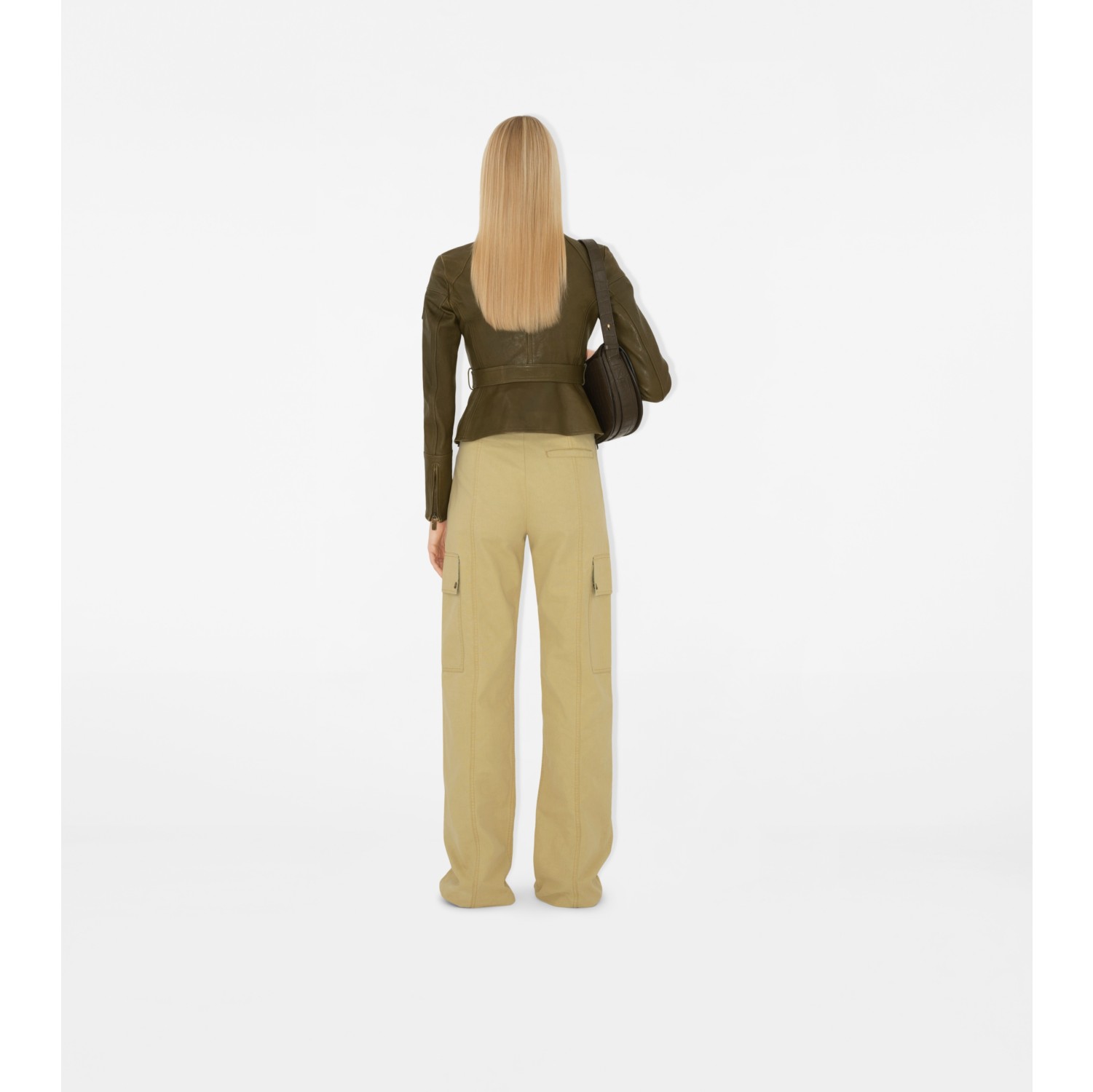 棉麻混纺拉链长裤