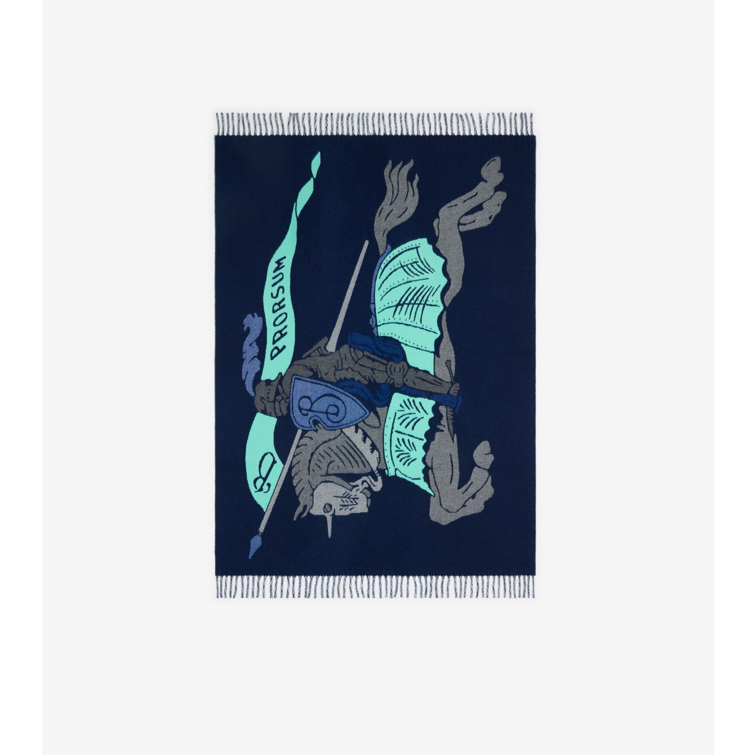 马术骑士徽标羊毛羊绒混纺毛毯