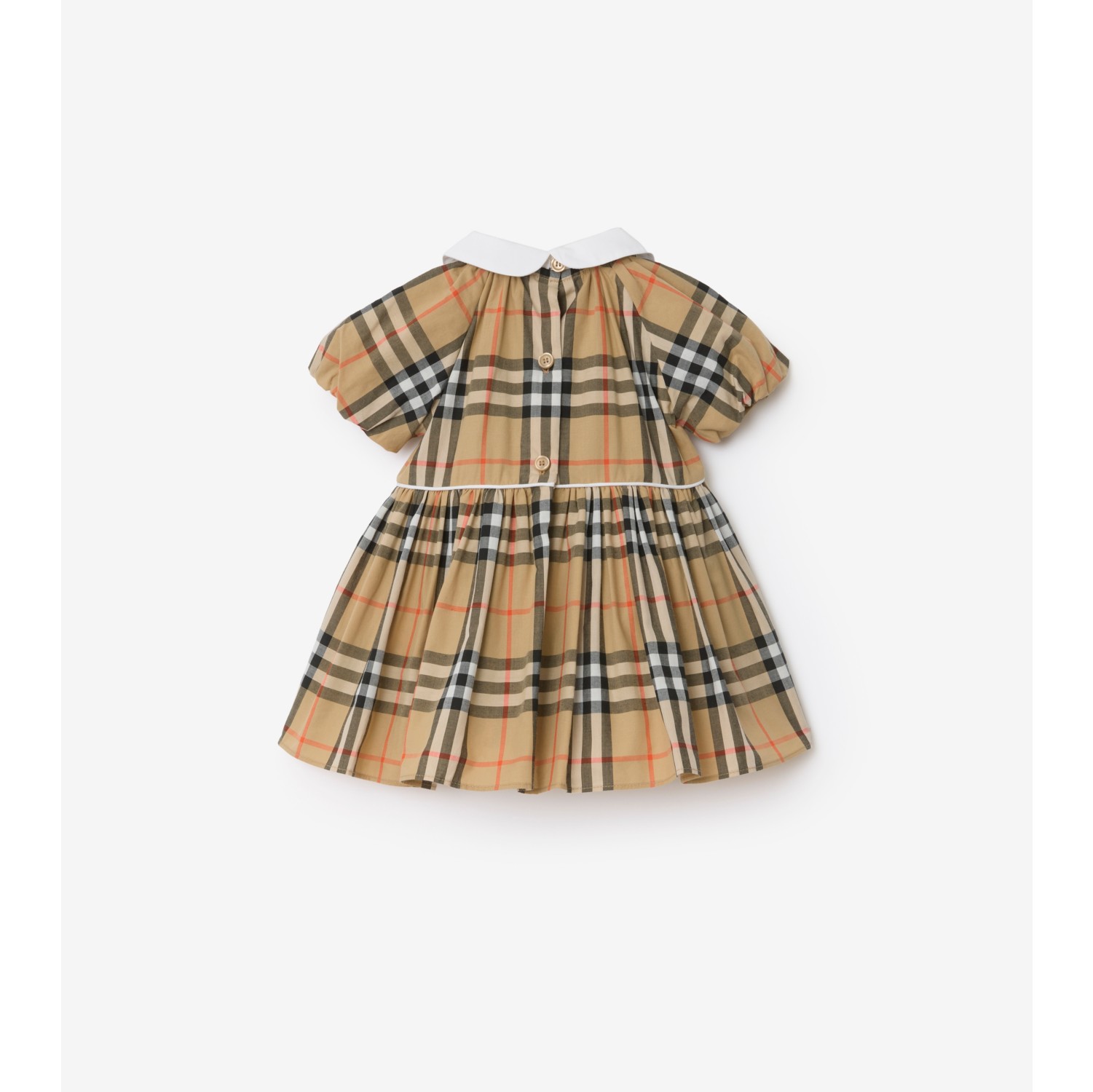 格纹棉质连衣裙搭灯笼短裤