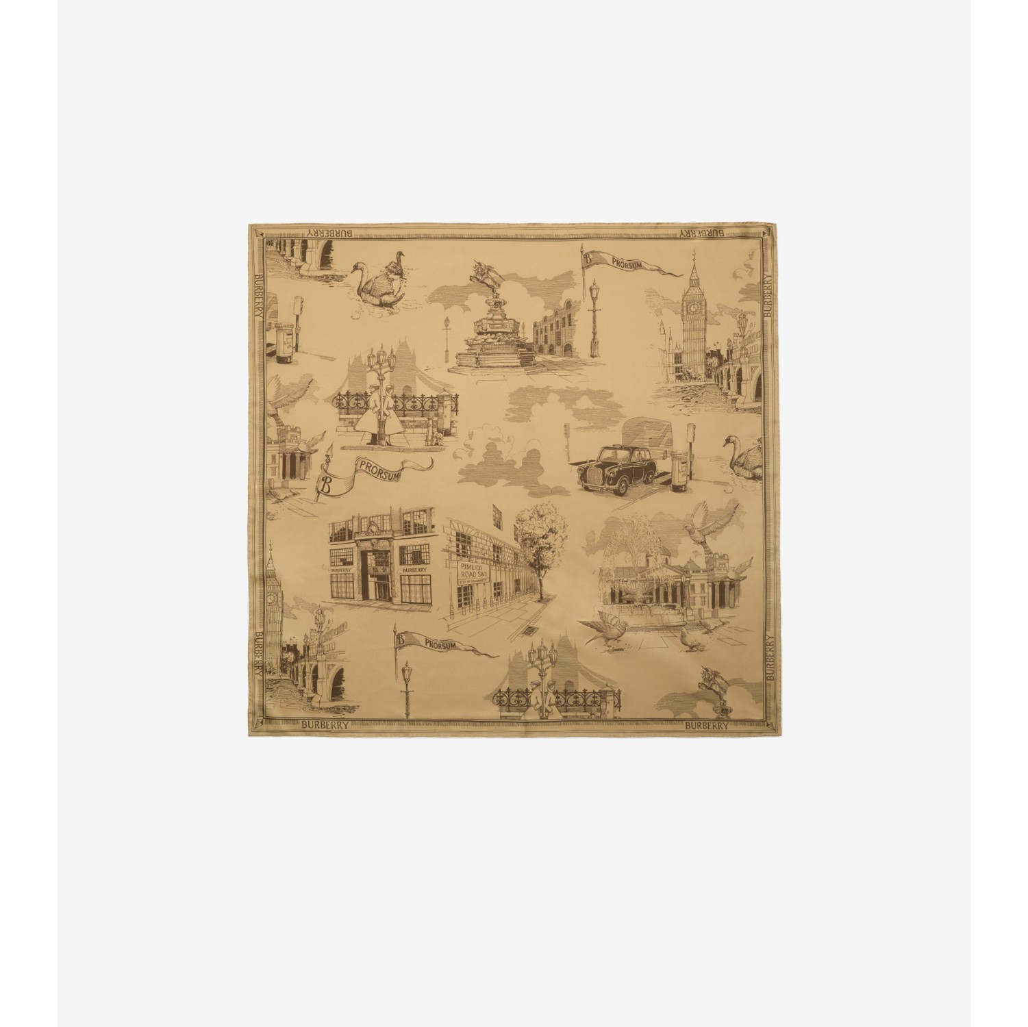 伦敦标志景观印花丝巾