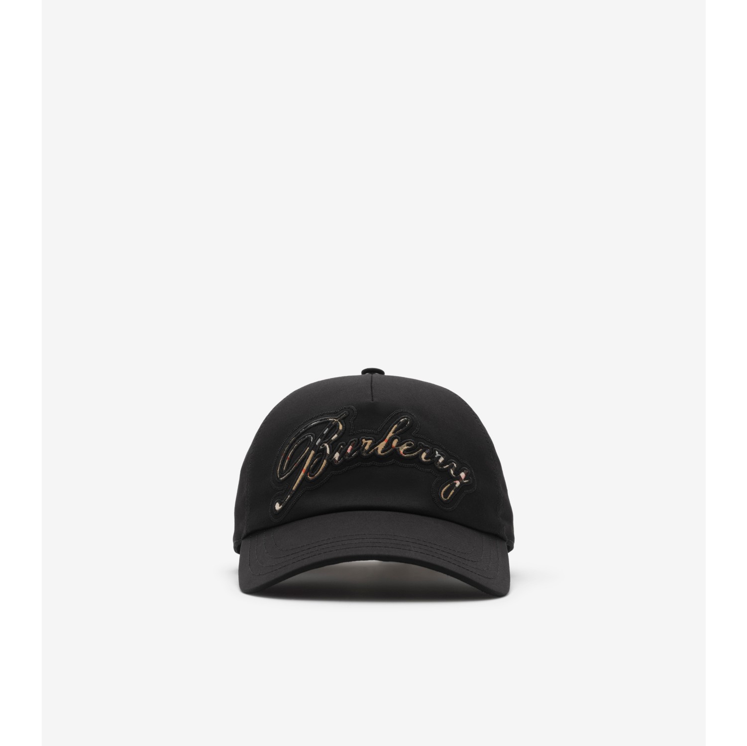 格纹草书徽标嘎巴甸棒球帽